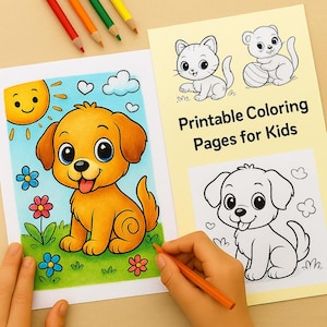 Printable Coloring Pages for Kids - Fun & Easy Coloring Sheets - Digital Download PDF