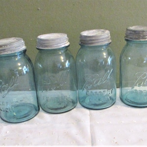 Blue Ball Jars Quart with zinc lids Choice ONLY ONE