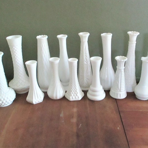 Vase Milk Glass Choice for Wedding Showers Table Home Decor 37 Vintage Patterns ONE ONLY