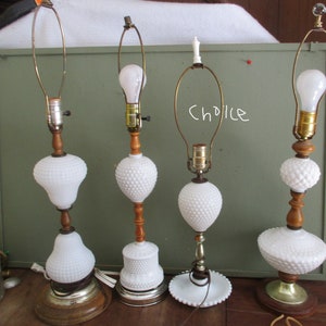 Milk Glass Table Lamp Vintage CHOICE ONE only