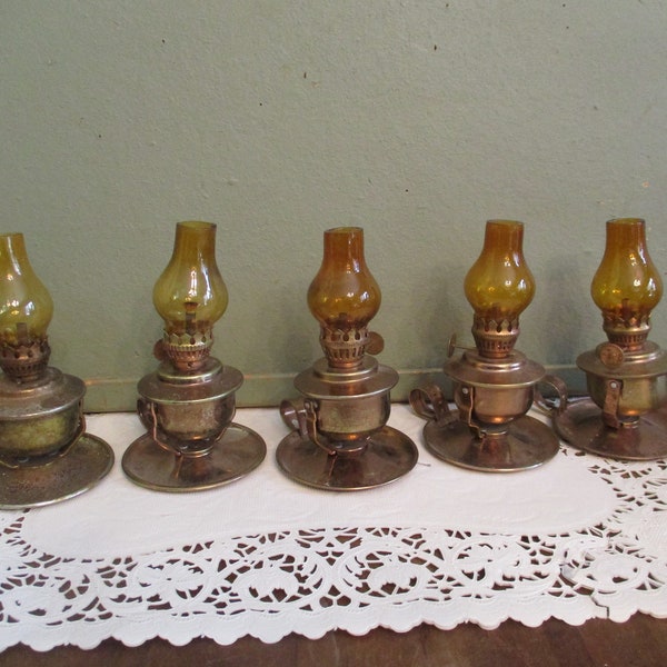 Kerosene Lamp Copper Look Amber shade Wall Hanger CHOICE