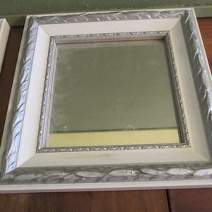 White Silver Mirror Square Shabby Chic Distressed Choice