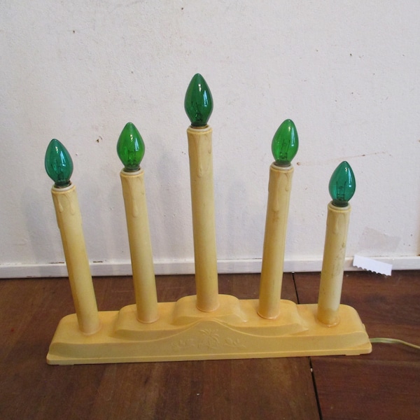 Electric Candle  Christmas Decor candle stand of 5  CHOICE  Green lights   D
