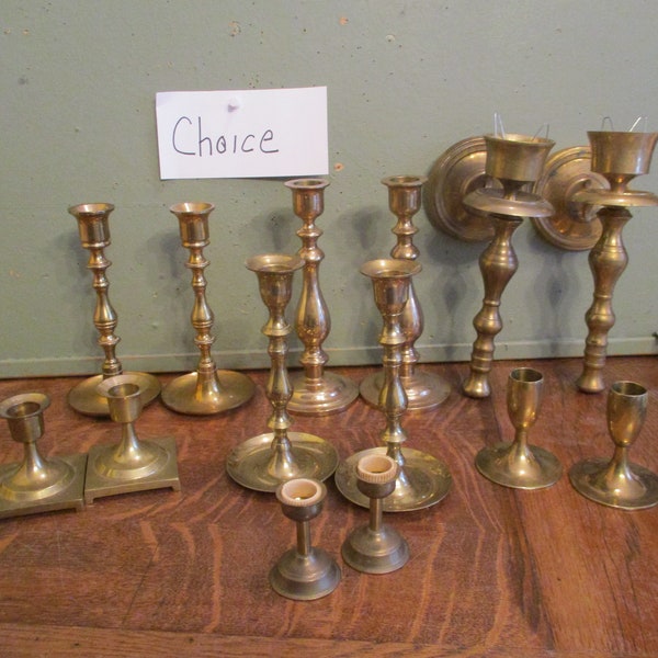 Brass Candlesticks Vintage set of 2 Choice