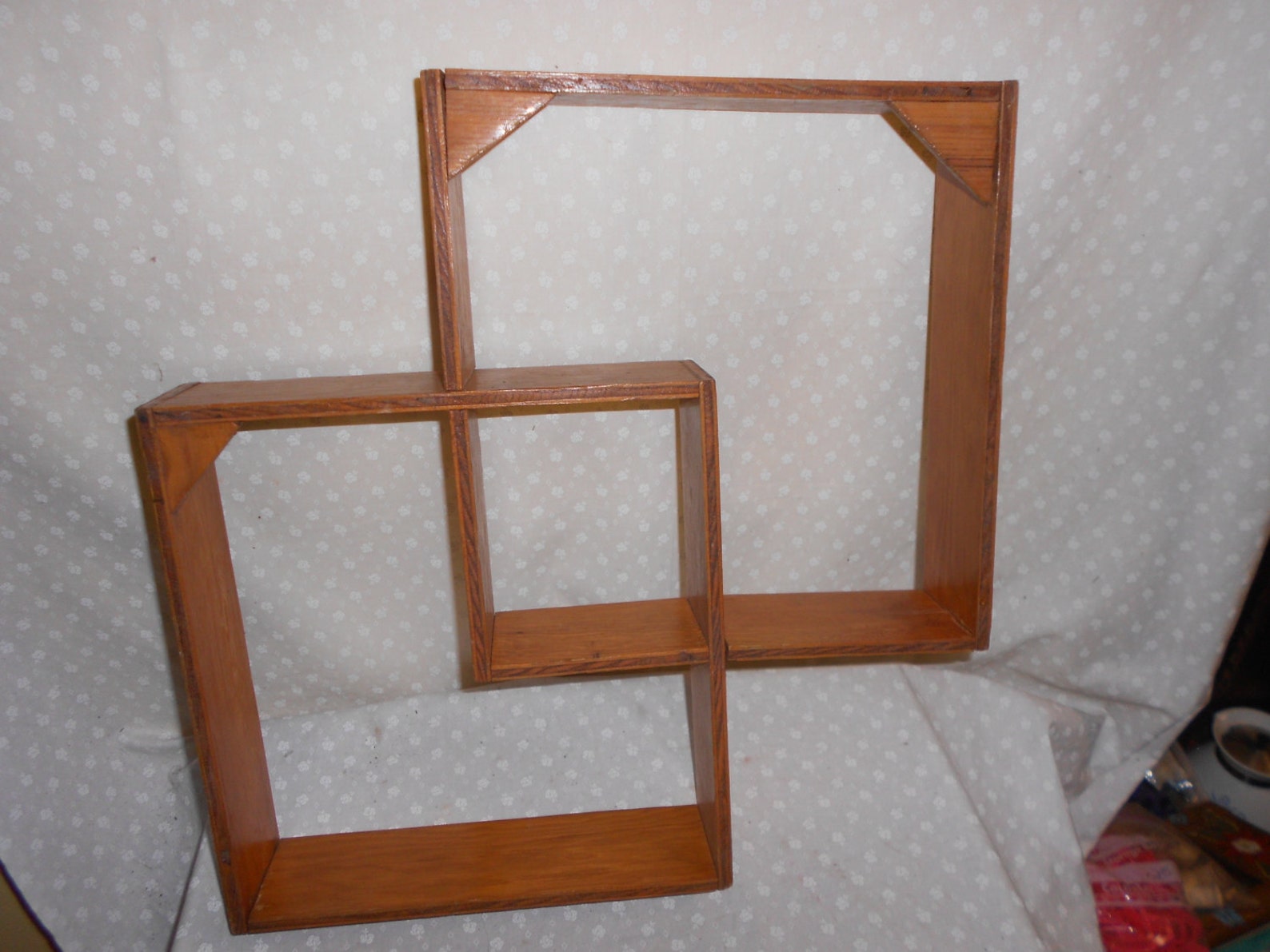 Interlocking Shadow Box Square Shelves Wood Display Vintage Etsy