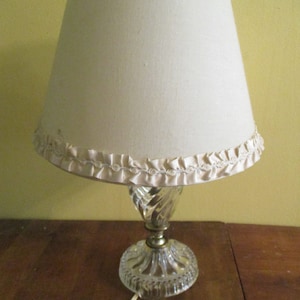 Glass Table Lamp Clear Vintage Swirl with Shade