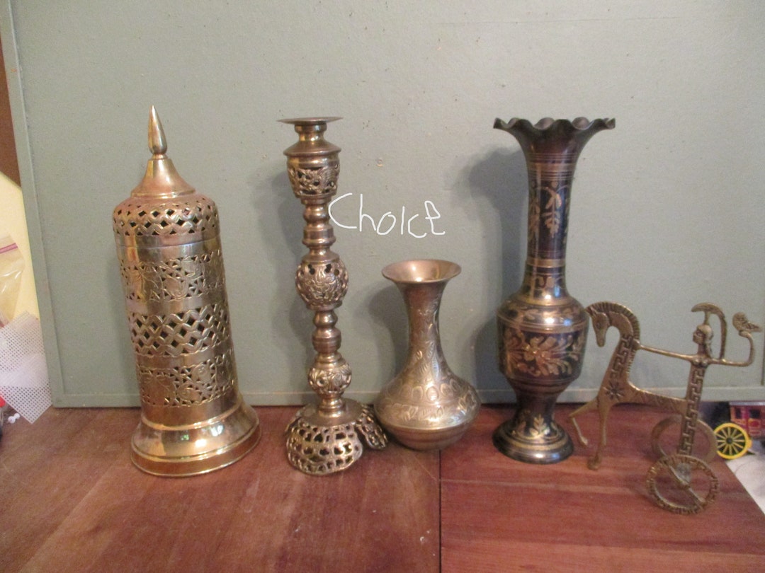 Brass Candle Holder Basket Plus Vintage Decor CHOICE Etsy