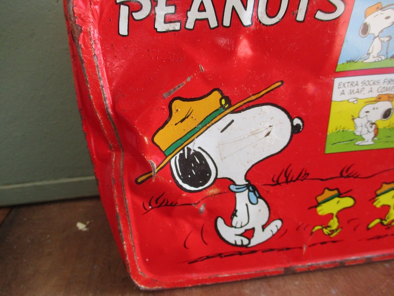 Peanuts Lunch Box Vintage Metal Dented Etsy