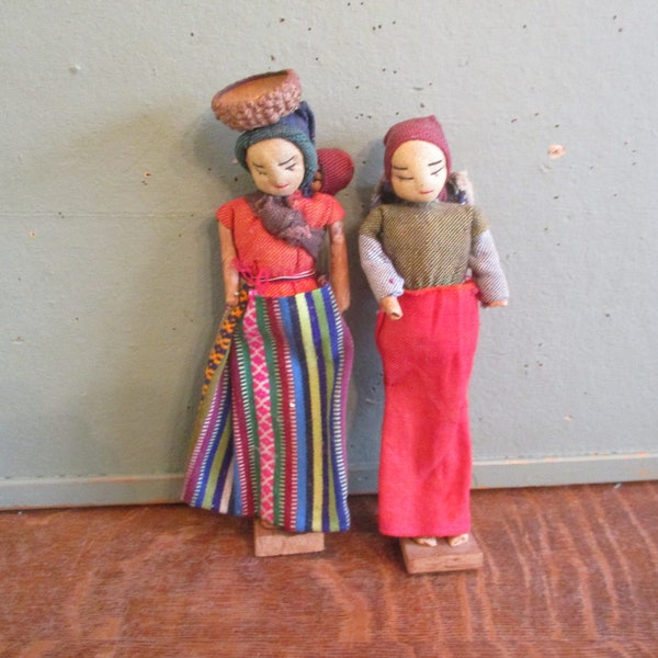 Dolls handmade soft sculpture Vintage pair