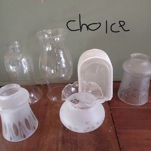 Glass Light Fixture Ruffled Replacement Shade Frosted  Vintage CHOICE