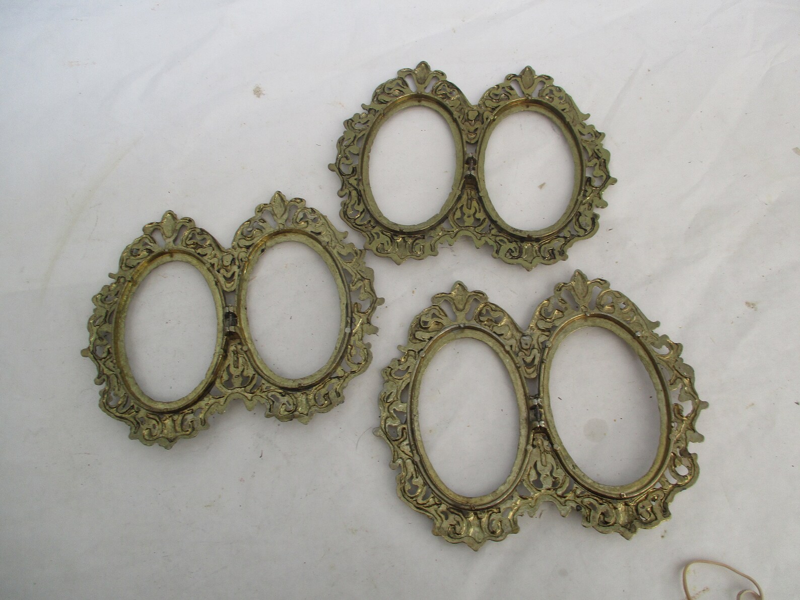 Double Oval Picture Frame 2 1/8 X 3 3/8 Opening Etsy