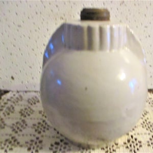 Glazed Pottery Crock oil lamp Vintage Kerosene