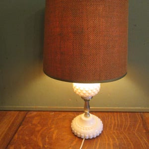 Milk Glass Table Lamp Vintage with Shade