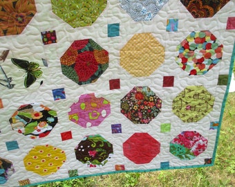 Quilt Twin Fun Bright Free Spirit  Handmade in Minnesota #119