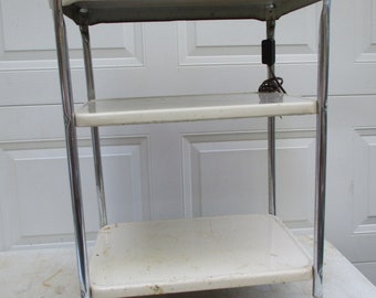 Cosco Kitchen Cart Vintage Rolling bar With Plug in Trolley  Metal  Shipped Unassembled