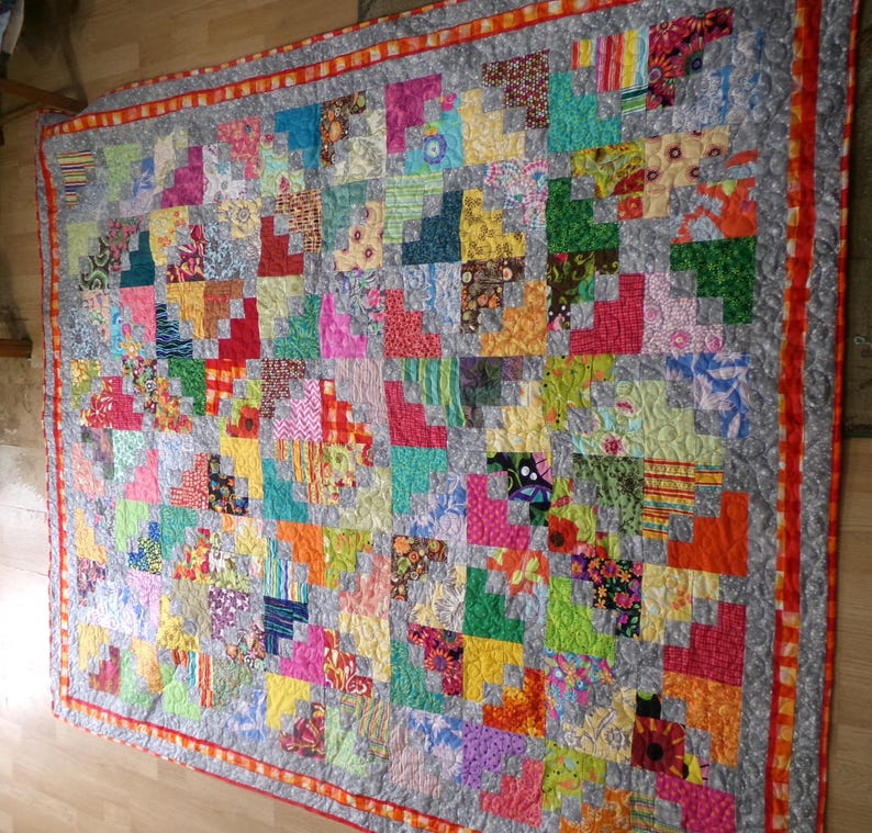 Scrappy Twin Quilt Throw 73 X 88 Handmade in Minnesota - Etsy