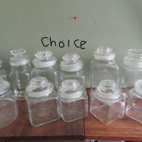 Glass Canisters Jars Apothecary  Vintage CHOICE