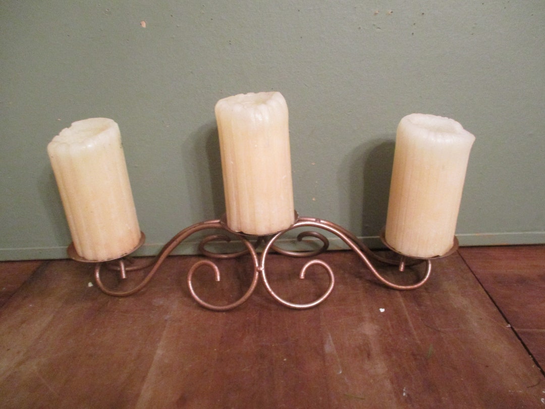 Candelabra Fireplace Insert Table Centerpiece Holds 3 Candles Etsy