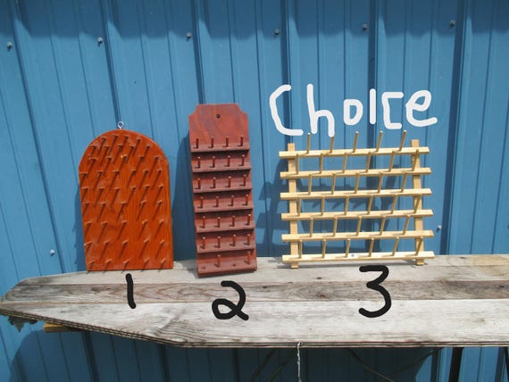 Wooden Thread Spool Rack, Holder,  Vintage Sewing Storage CHOICE