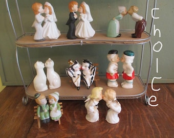 Kissing Couples Figurines or Salt and Pepper Shakers  Vintage CHOICE