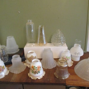 Glass vanity 2024 light shades