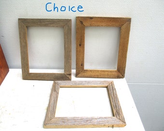 Weathered Wood Picture Frame CHOICE Vintage  9 1/2 x 7 1/4 opening