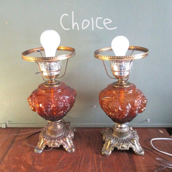 Lamp Amber glass One only