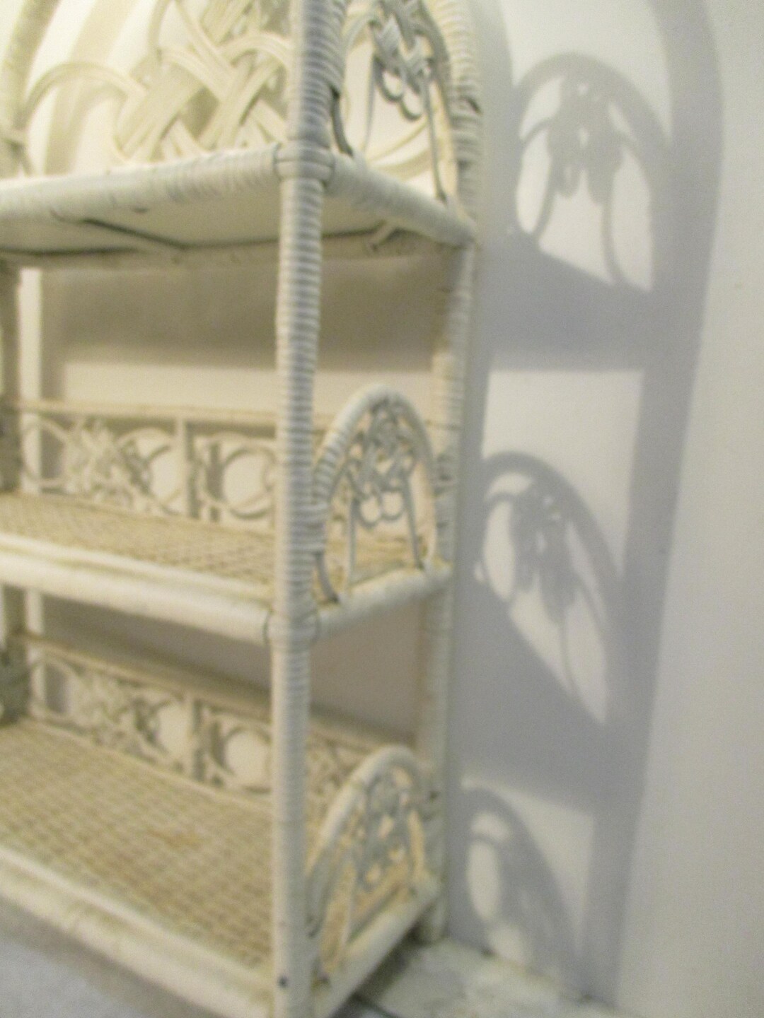 Wicker Shelf Knick Knacks Bathroom Decor White Vintage Hanging - Etsy