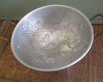 Colander Strainer with Stars Aluminum Vintage Farmhouse