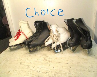 Vintage Riedell Red Wing Womens Ice Skates Size 7 Etsy