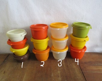 Tupperware USA Orange Servalier 3 Set Kitchen Canisters Containers