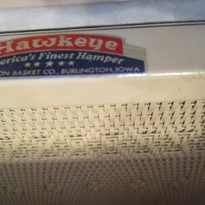 Hamper Hawkey Wicker Trash bin Wastebasket Laundry basket Vintage image 10