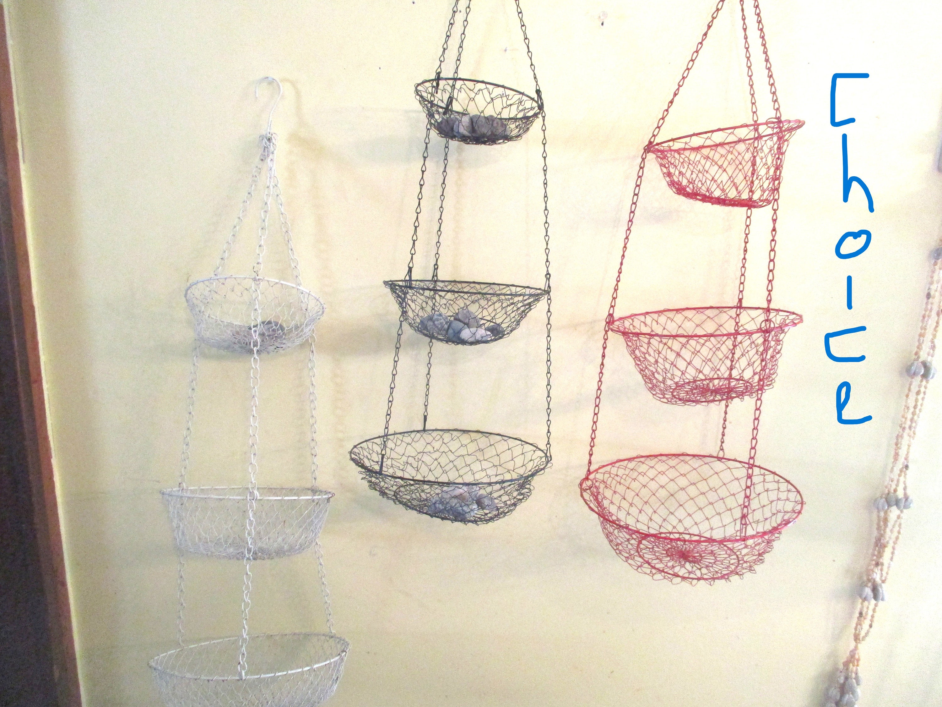 WIRE ETAGER WITH 3 BASKETS