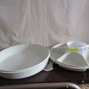 Tupperware Serving Party Tray Divided Dishes Vegetable Fruit Vintage