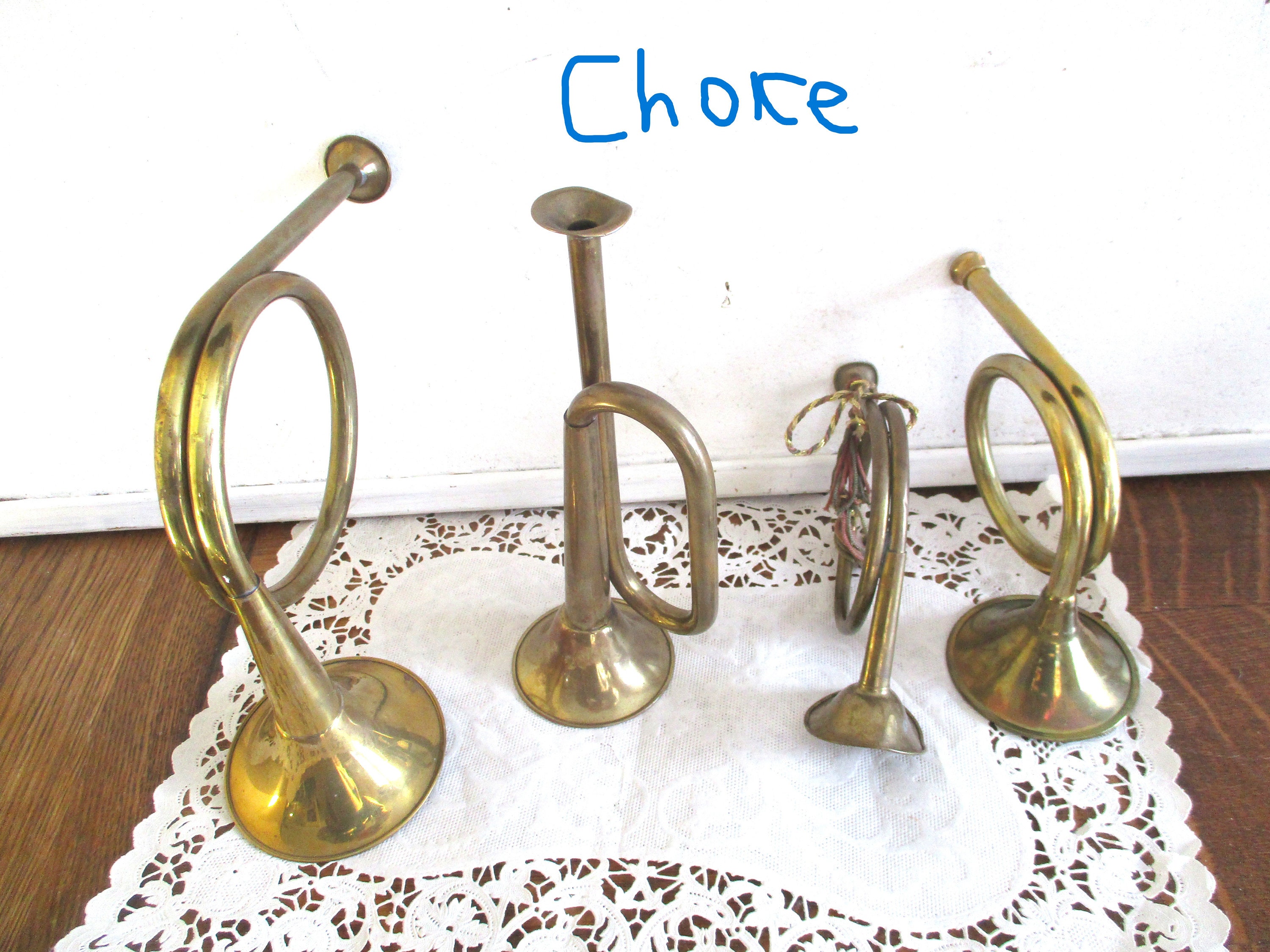 Brass Horns Wall Decor  Vintage CHOICE