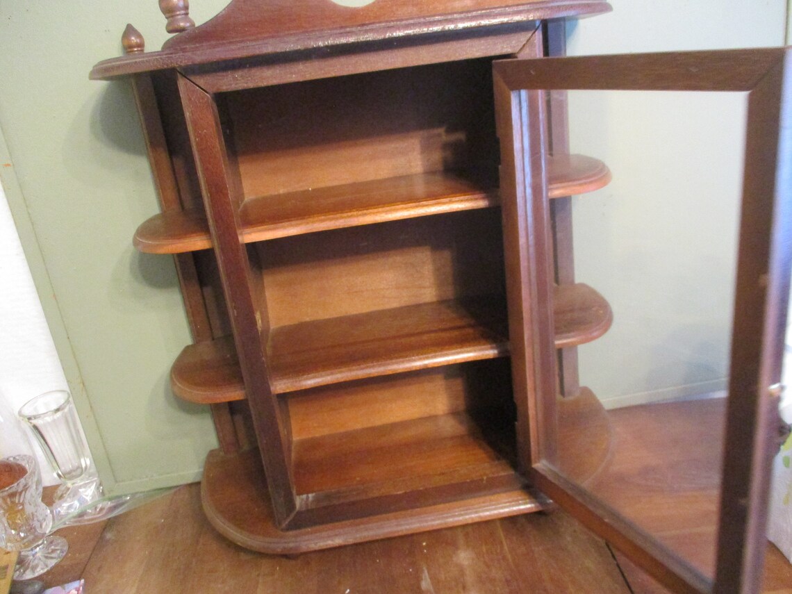 Curio Knick Knack Glass Door Hangs 23 Inches Tall Etsy