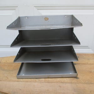 Filing Organizer Industrial Metal Office Storage Desk Tower Vintage