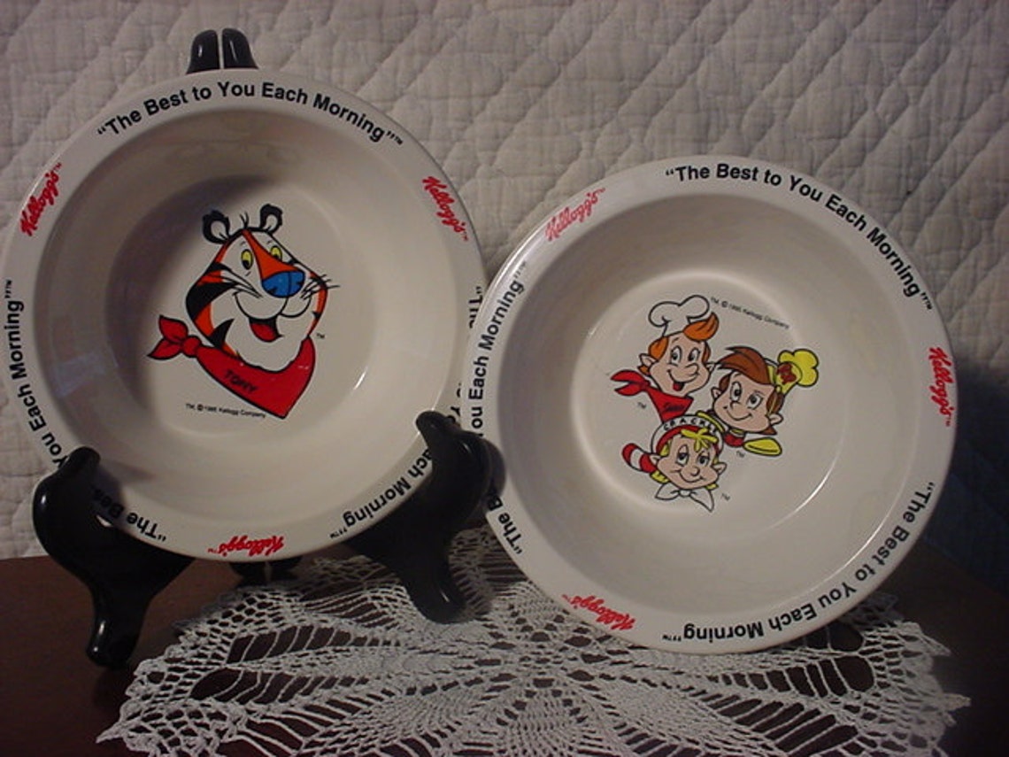 Classic Kellogg Cereal Bowls set of 4 plastic Etsy