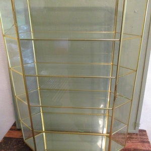 Curio Cabinet Glass and Brass Vintage CHOICE
