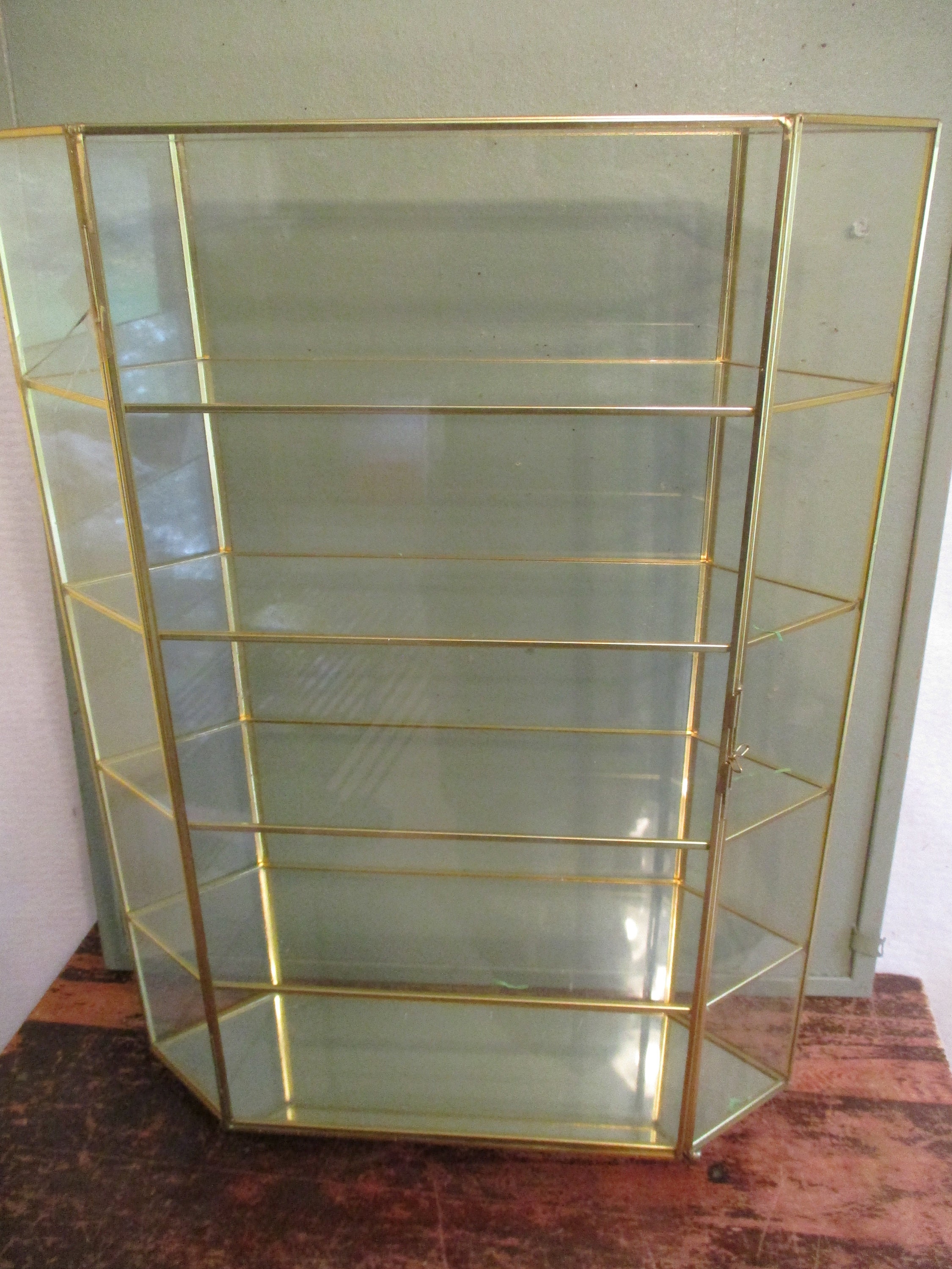 Brass curio cabinet deals