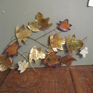 Brass Leaves Wall Decor Home Interior Metal Vintage