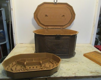 Sewing Box Basket Lerner  with tray Vintage