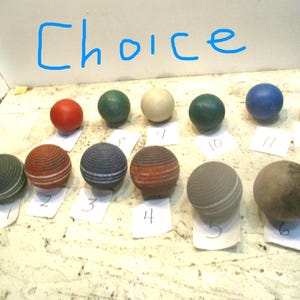 Croquet Balls Wood and Plastic Vintage CHOICE