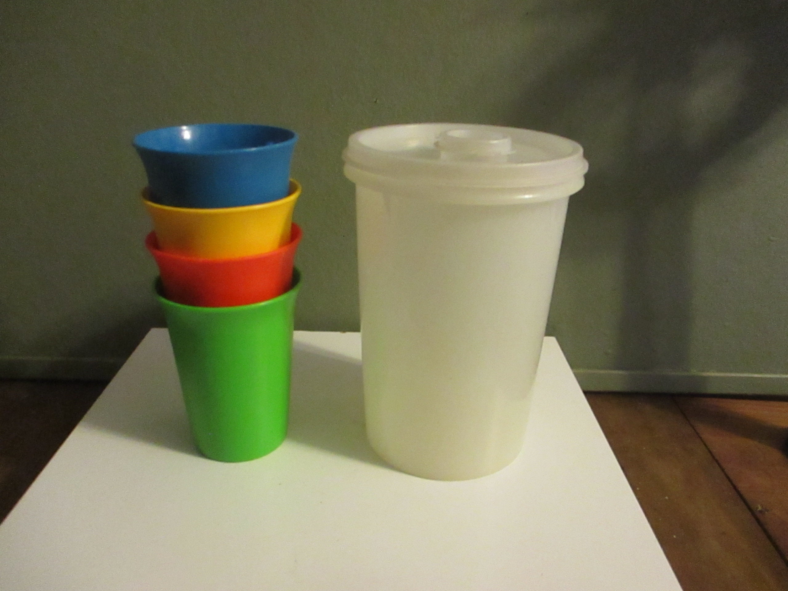 Tupperware Tumblers, Rainbow Bell Tumblers and 36 Ounce Container 
