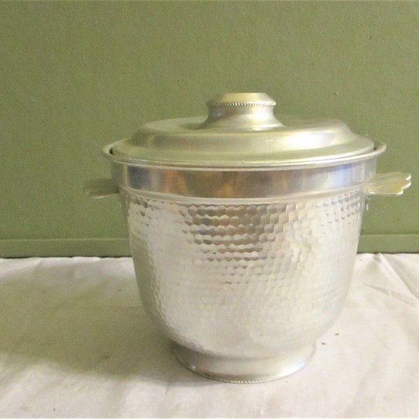 Italy Ice Bucket Hammered Aluminum Vintage Cookie Jar