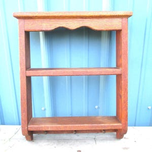 Curio shelf Shadow Box Oak Vintage Display