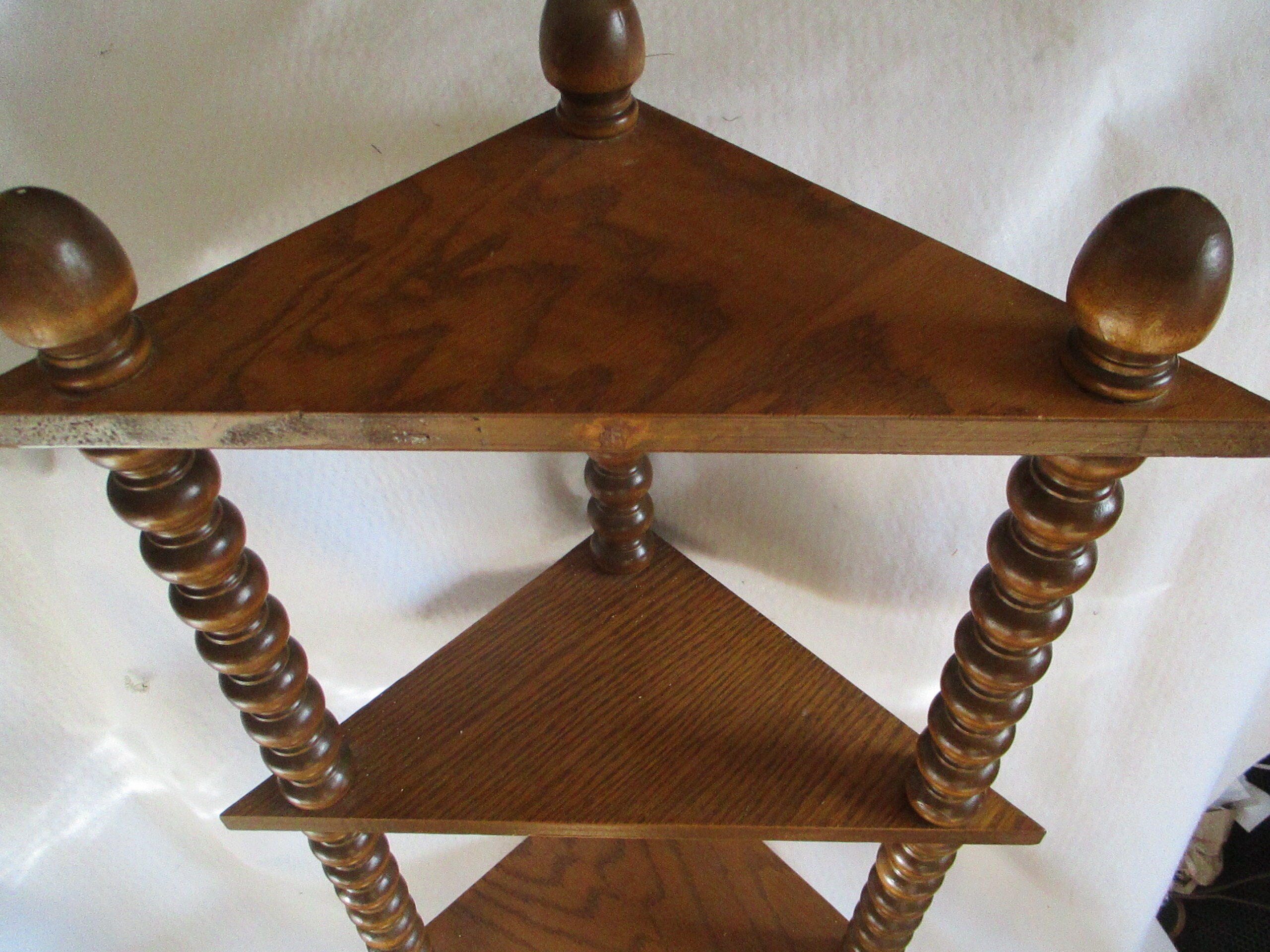 Corner Shelf Floor Five Tiered Spindle Vintage Display Knick Knacks