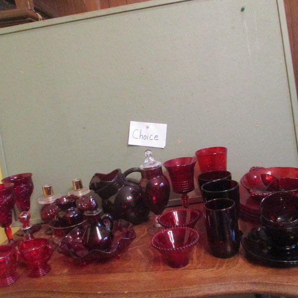 Ruby Pitcher Plate Vase Candle and More CHOICE Vintage