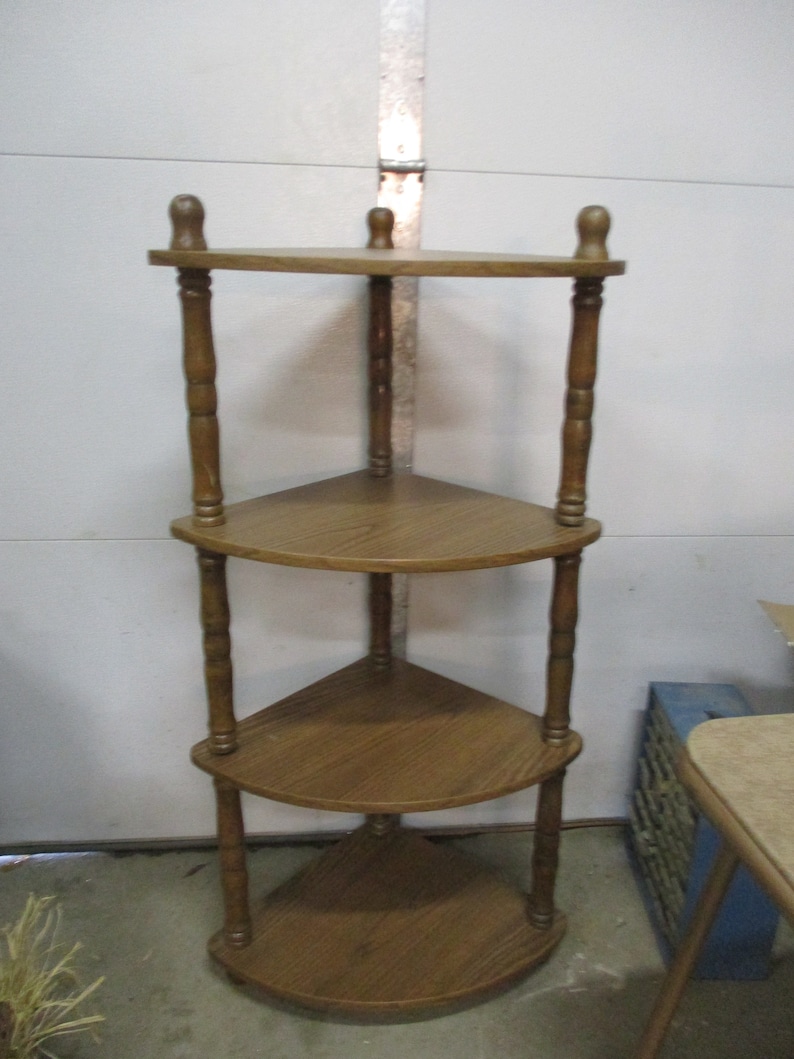 Corner Shelf Floor Four Tiered Spindle Vintage Display Knick Etsy