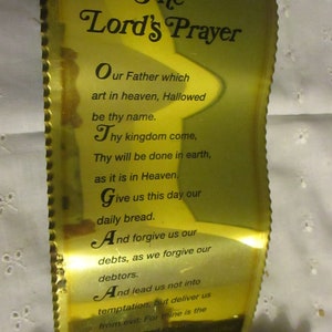 Lords Prayer Scroll Plaque Homco  Brass